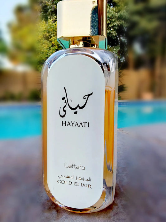 Hayaati Gold Elixir By Lattafa (Inspired By Armani Code Profumo and Paco Rabanne 1 Million Elixir)